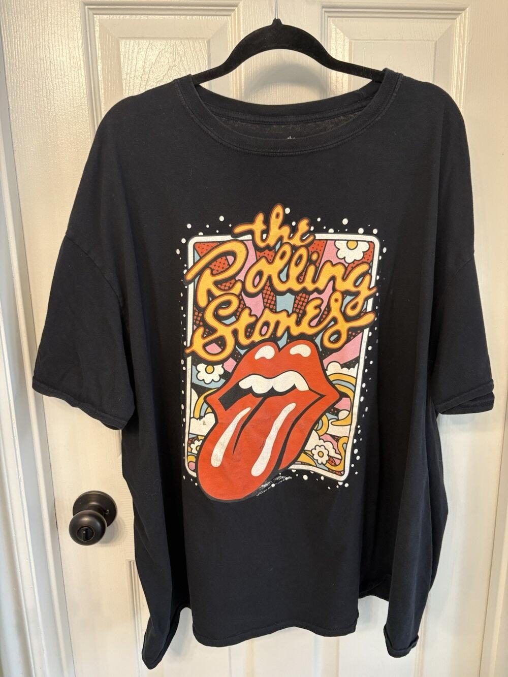 Rolling Stones Tongue Logo Graphic T-Shirt Black Size 3XL (54/56)